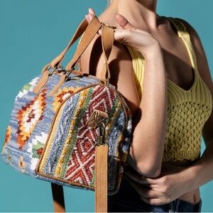 ❤️ Handmade ethnic Navajo pattern Boston bag